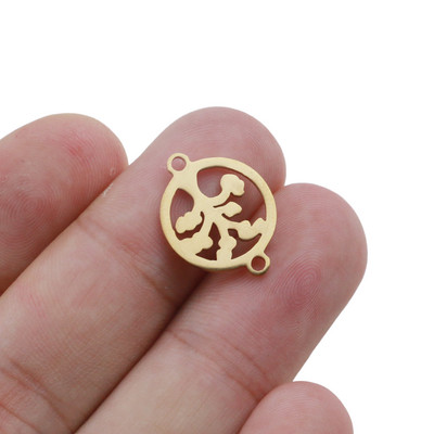 10 бр./лот 15 мм талисмани от неръждаема стомана Life Tree Charms Fit конектор за гривна Гривна с талисман Колие за ръчно изработени бижута направи си сам