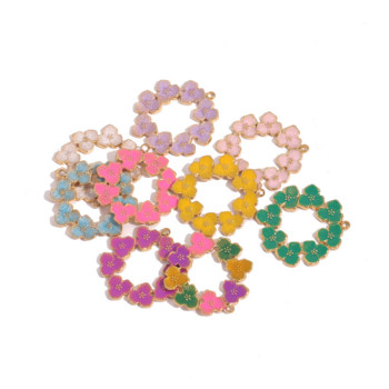 5 τμχ σμάλτο Sakura Flower Charms Ανοξείδωτα μενταγιόν στεφάνι για DIY κοσμήματα κατασκευή σκουλαρίκια Βραχιόλι κολιέ προμήθειες