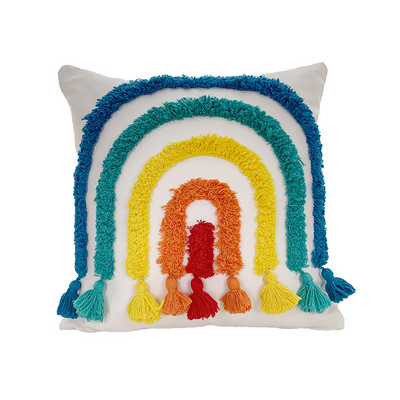 Rainbow Boho színű kanapé párnahuzat 45x45 tufting párnahuzat dekoratív párna kanapéhoz Boho Home Decor párnahuzat