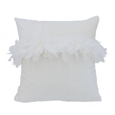 Bézs szürke rózsaszín párnahuzat tollas lakberendezési bársony párnahuzat dekoráció pompon díszpárnahuzat párnahuzat 45x45cm