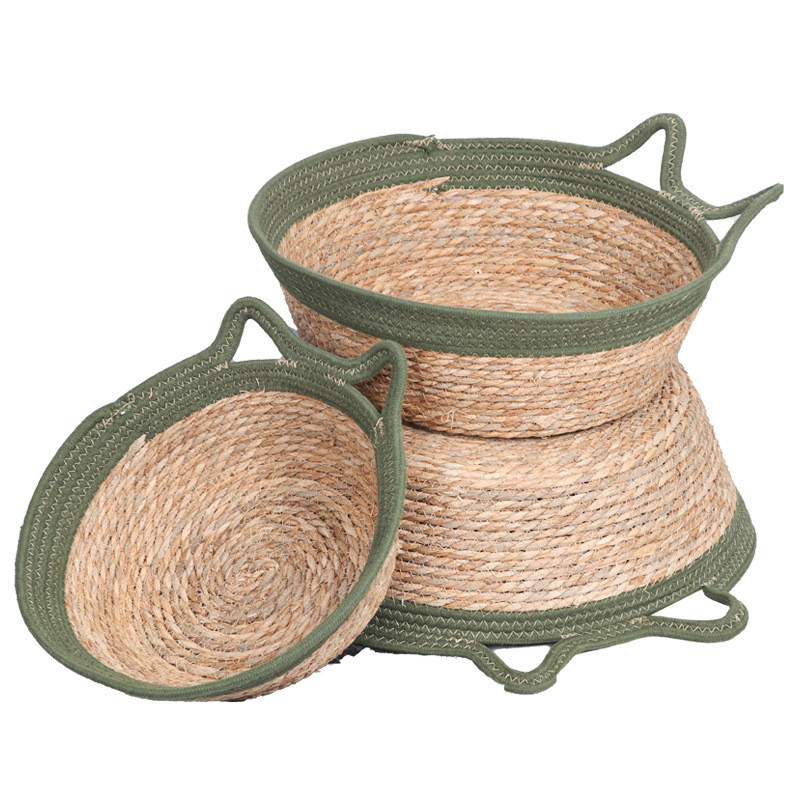 Rattan Cat Nest Bed Nyári Pussy Mat Cat Scratch Board Pet Mat Pet Supplies Plus Pamut betét minden évszakban használható