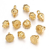 10PCS 3D Lotus висулка от неръждаема стомана Цвете на едро Мечта Направи си сам златен конектор за гривна Бижута Талисмани Аксесоари
