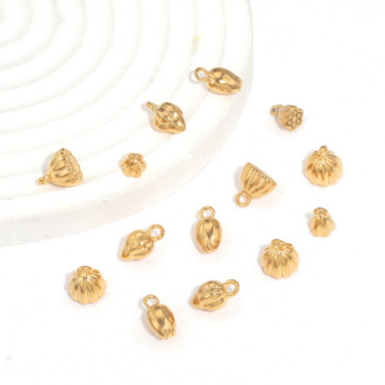 10PCS 3D Lotus висулка от неръждаема стомана Цвете на едро Мечта Направи си сам златен конектор за гривна Бижута Талисмани Аксесоари