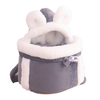 Τσάντα μεταφοράς κατοικίδιων χειμωνιάτικη ζεστή μικρή τσάντα μεταφοράς για κατοικίδια Σακίδιο πλάτης κατοικίδιων ζώων Μαλακό βελούδινο περπάτημα υπαίθριο γατάκι ταξιδιού Κρεμαστή τσάντα στήθους
