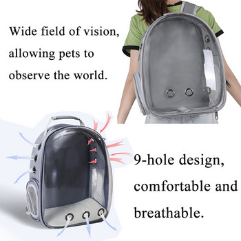 Чанта за носене на котка Външна чанта за домашни любимци Раница за носене на раница Дишаща преносима прозрачна чанта за пътуване за малки кучета Котки