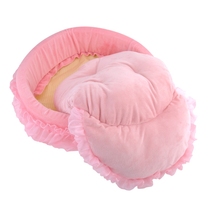 Lila Téli meleg macska kutyaház Teddy Bichon csipke Princess House Four Seasons Általános kisállat termékek Kutyaágy Kanapé Cama Kisállatágyak