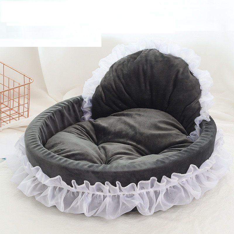 Lila Téli meleg macska kutyaház Teddy Bichon csipke Princess House Four Seasons Általános kisállat termékek Kutyaágy Kanapé Cama Kisállatágyak