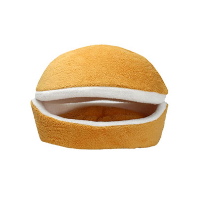 5 stílusos aranyos kisállat macskaágy fészek Hamburger formájú plüss macskafészek, meleg puha szélálló macskafészek Kisállatágy plüss macska kutyák Kutyák termékek