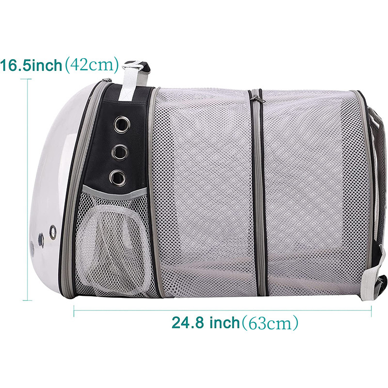 Išplečiamas permatomas kačių kuprinės nešiklis, didelės talpos nešiojamasis naminių gyvūnėlių nešiklis, skirtas mažiems šunims.