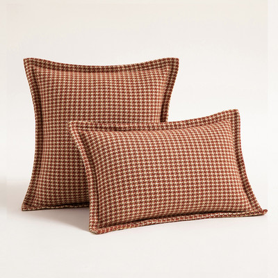 Houndstooth narancssárga jacquard párnahuzat zöld geometrikus lakberendezési párnahuzat 30x50/50x50cm nappali luxus kanapé párnahuzat