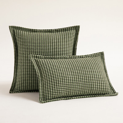 Houndstooth narancssárga jacquard párnahuzat zöld geometrikus lakberendezési párnahuzat 30x50/50x50cm nappali luxus kanapé párnahuzat
