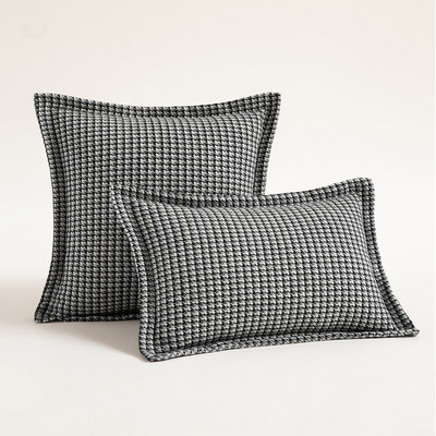 Houndstooth narancssárga jacquard párnahuzat zöld geometrikus lakberendezési párnahuzat 30x50/50x50cm nappali luxus kanapé párnahuzat
