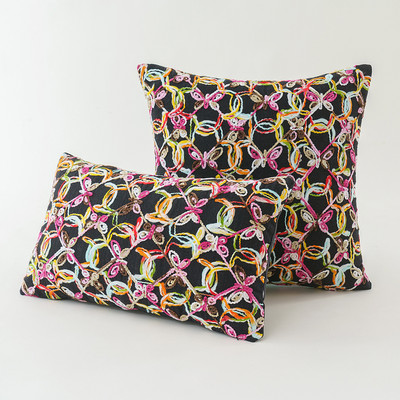 Houndstooth narancssárga jacquard párnahuzat zöld geometrikus lakberendezési párnahuzat 30x50/50x50cm nappali luxus kanapé párnahuzat