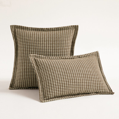 Houndstooth narancssárga jacquard párnahuzat zöld geometrikus lakberendezési párnahuzat 30x50/50x50cm nappali luxus kanapé párnahuzat