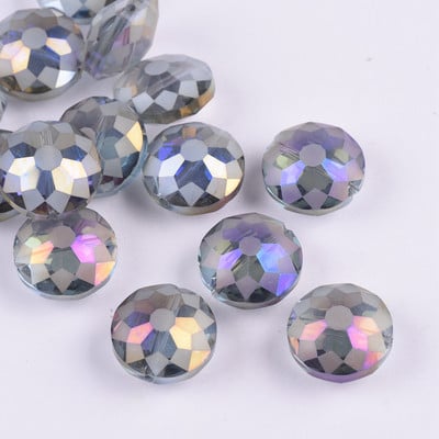 10 бр. 14 mm 18 mm Rondelle фасетирани матови кристални стъклени свободни мъниста за изработка на бижута Направи си сам занаяти