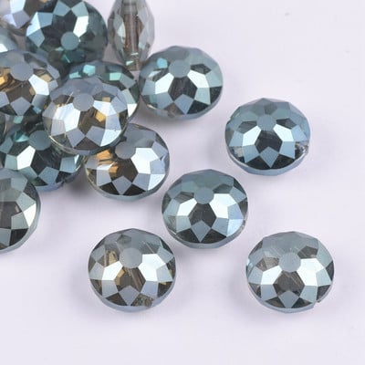 10 бр. 14 mm 18 mm Rondelle фасетирани матови кристални стъклени свободни мъниста за изработка на бижута Направи си сам занаяти