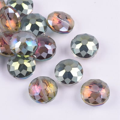 10 бр. 14 mm 18 mm Rondelle фасетирани матови кристални стъклени свободни мъниста за изработка на бижута Направи си сам занаяти