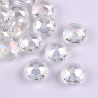 10 бр. 14 mm 18 mm Rondelle фасетирани матови кристални стъклени свободни мъниста за изработка на бижута Направи си сам занаяти