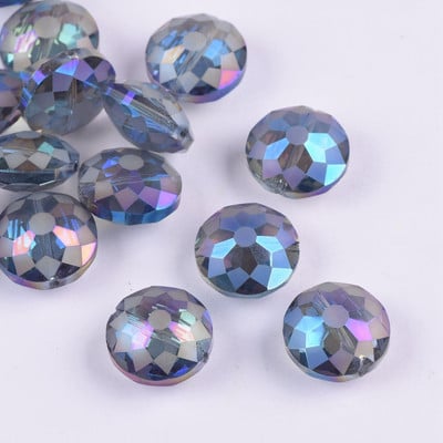 10 бр. 14 mm 18 mm Rondelle фасетирани матови кристални стъклени свободни мъниста за изработка на бижута Направи си сам занаяти