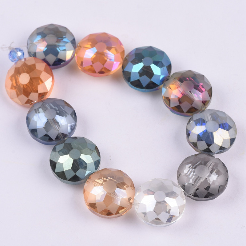 10 бр. 14 mm 18 mm Rondelle фасетирани матови кристални стъклени свободни мъниста за изработка на бижута Направи си сам занаяти