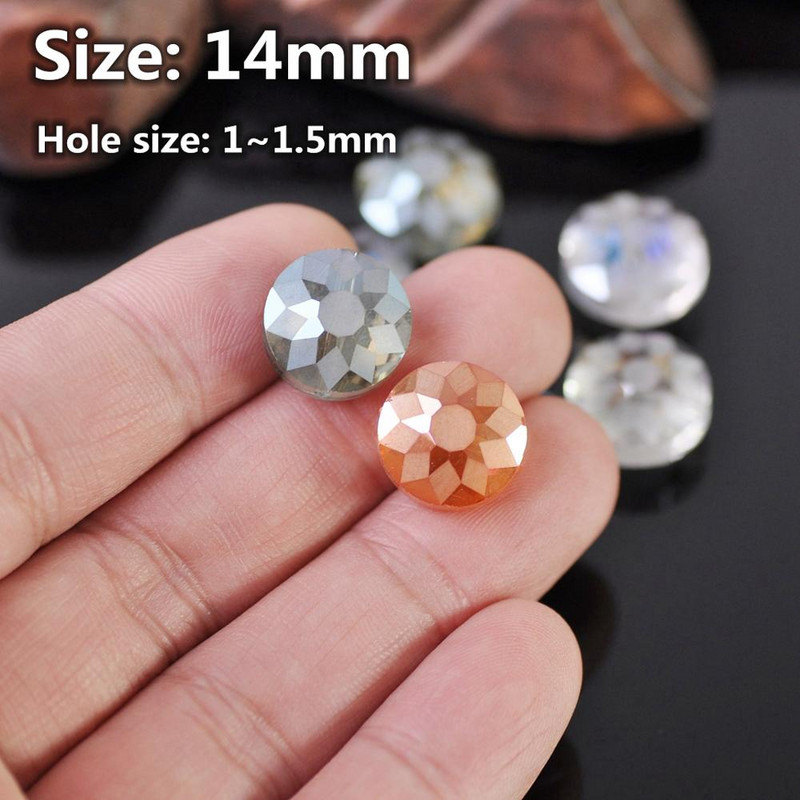 10 бр. 14 mm 18 mm Rondelle фасетирани матови кристални стъклени свободни мъниста за изработка на бижута Направи си сам занаяти