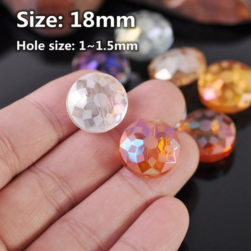 10 бр. 14 mm 18 mm Rondelle фасетирани матови кристални стъклени свободни мъниста за изработка на бижута Направи си сам занаяти