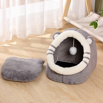 Μαλακό βελούδινο κρεβάτι γάτας Fluffy Kitten Καλάθι μαξιλαριού Άνετο μαξιλάρι για κατοικίδια Ζεστό μικρό στρώμα ξαπλώστρας για σκύλους για κρεβάτια με σκηνές σε σπήλαιο καναπέδων
