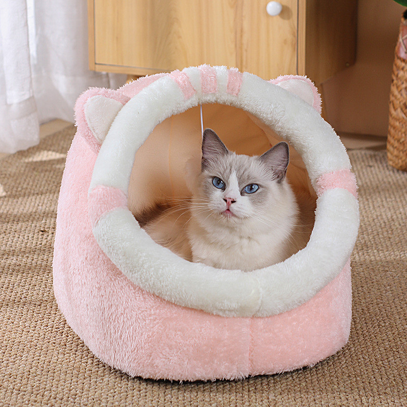 Puha plüss macskaágy bolyhos cica párna kosár hangulatos kisállatház párna meleg kis kutya nyugágy macska barlanghoz kanapé sátorágyak