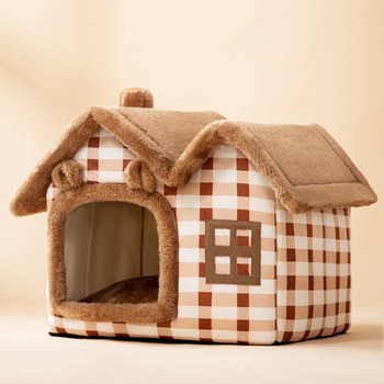 Αναπνεύσιμο ζεστό βελούδινο σπίτι για κρεβάτι κατοικίδιων Αποσπώμενο, πλενόμενο μαλακό μαξιλάρι για γάτες, για μικρά σκυλιά, γάτες, προμήθειες για κατοικίδια