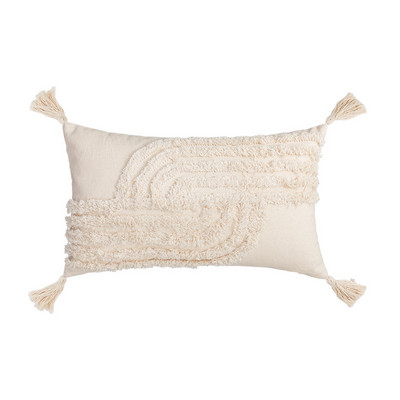 Pušķu spilvena pārvalks 45x45/30x50cm jauns smilškrāsas spilvena pārvalks roku darbs Boho stila kvadrātveida spilvendrāna Dīvāns Gulta Mājas Dekoratīvs