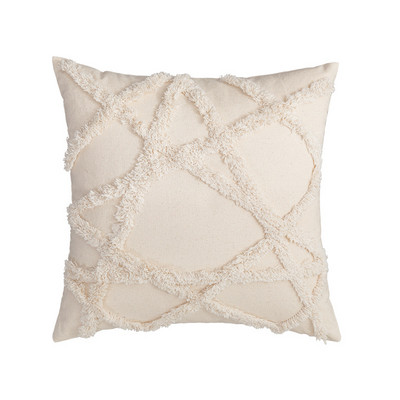 Pušķu spilvena pārvalks 45x45/30x50cm jauns smilškrāsas spilvena pārvalks roku darbs Boho stila kvadrātveida spilvendrāna Dīvāns Gulta Mājas Dekoratīvs