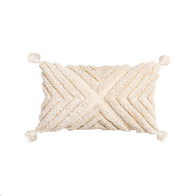 Pušķu spilvena pārvalks 45x45/30x50cm jauns smilškrāsas spilvena pārvalks roku darbs Boho stila kvadrātveida spilvendrāna Dīvāns Gulta Mājas Dekoratīvs