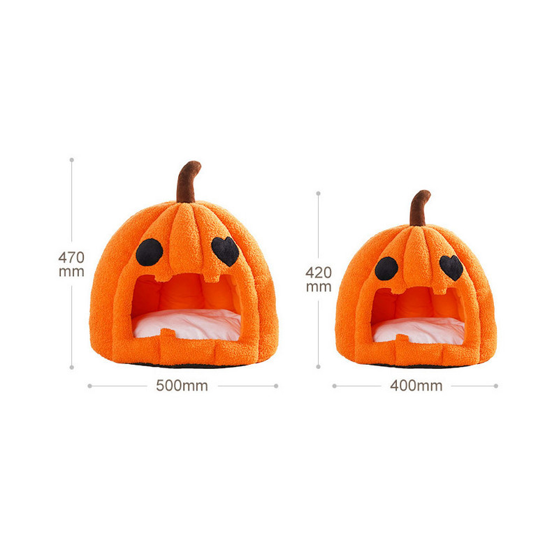 Zimska kućica za mačke Noć vještica Kuća od bundeve za mačke Pse Toplo gnijezdo za kućne ljubimce s jastukom Mačić Pećinski krevet Kućica za štene Dodaci za mačke