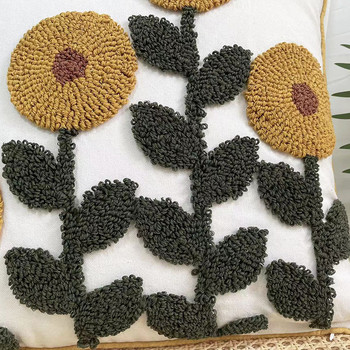 Νέο Floral Φουντωτό Κάλυμμα Μαξιλαριού Αμερικάνικο Κέντημα Ριχτάρι Μαξιλαροθήκη Διακοσμητική θήκη για καναπέ διακόσμηση σπιτιού