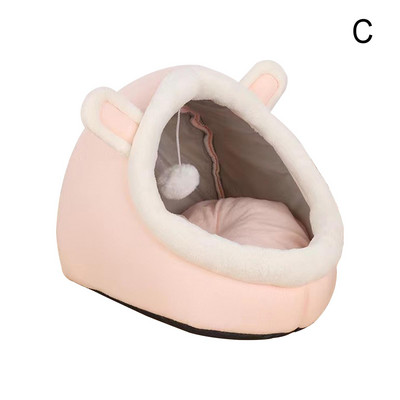 Ziemas silta gulta daļēji slēgta mājdzīvnieku groza zviļņa mazgājams spilvens 30*30*28cm V3k6