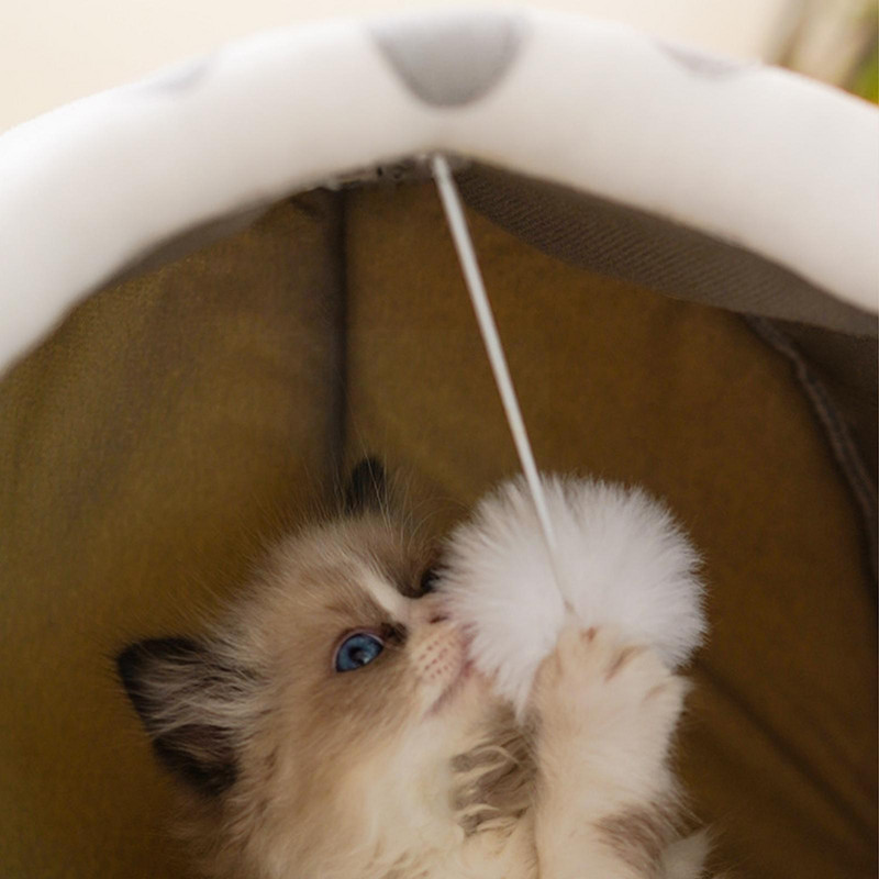 Ziemas silta gulta daļēji slēgta mājdzīvnieku groza zviļņa mazgājams spilvens 30*30*28cm V3k6