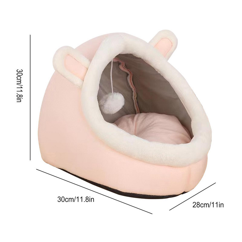 Ziemas silta gulta daļēji slēgta mājdzīvnieku groza zviļņa mazgājams spilvens 30*30*28cm V3k6