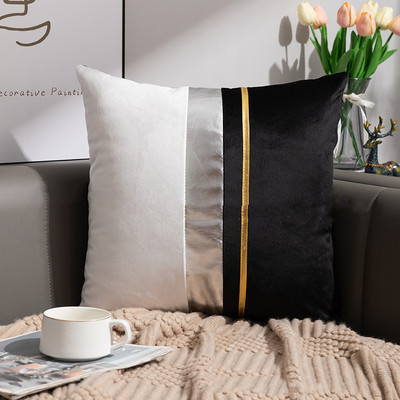 Luxus kanapé bársony patchwork aranyszál tömör párnatok 30x50cm deréktáji párna 45x45cm nappali hálószoba dekoratív párnák