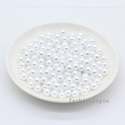 3-8 мм акрилна кръгла перла без дупка Разхлабени талисмани топка мъниста Бижута Занаяти Изработка на розови цветя Декорация на козметична четка