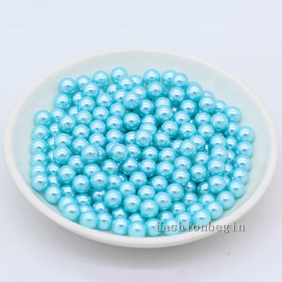 3-8 мм акрилна кръгла перла без дупка Разхлабени талисмани топка мъниста Бижута Занаяти Изработка на розови цветя Декорация на козметична четка