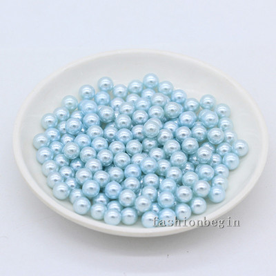 3-8 мм акрилна кръгла перла без дупка Разхлабени талисмани топка мъниста Бижута Занаяти Изработка на розови цветя Декорация на козметична четка