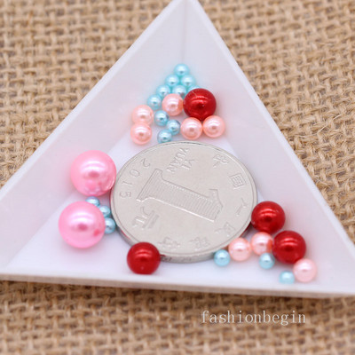 3-8 мм акрилна кръгла перла без дупка Разхлабени талисмани топка мъниста Бижута Занаяти Изработка на розови цветя Декорация на козметична четка