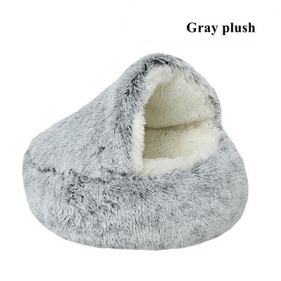 Žiemos ilgas pliušinis naminių kačių lovos veislynas Apvalus šunų pagalvėlė katės namas Šiltas katės krepšelis miegmaišis Lizdas Veislys mažam šuniui