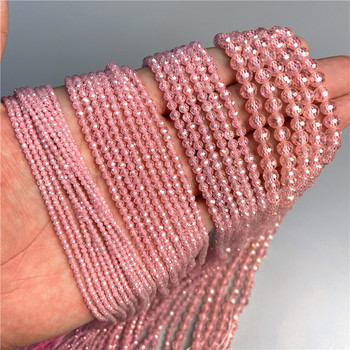 Φυσικές όψεις Ροζ Τριαντάφυλλο Ζιργκόν Χάντρες Διάφανες Χαλαρές Χάντρες Μικρές Χάντρες για Κατασκευή κοσμημάτων Diy Charm Handmade 2 3 4mm Προμήθεια