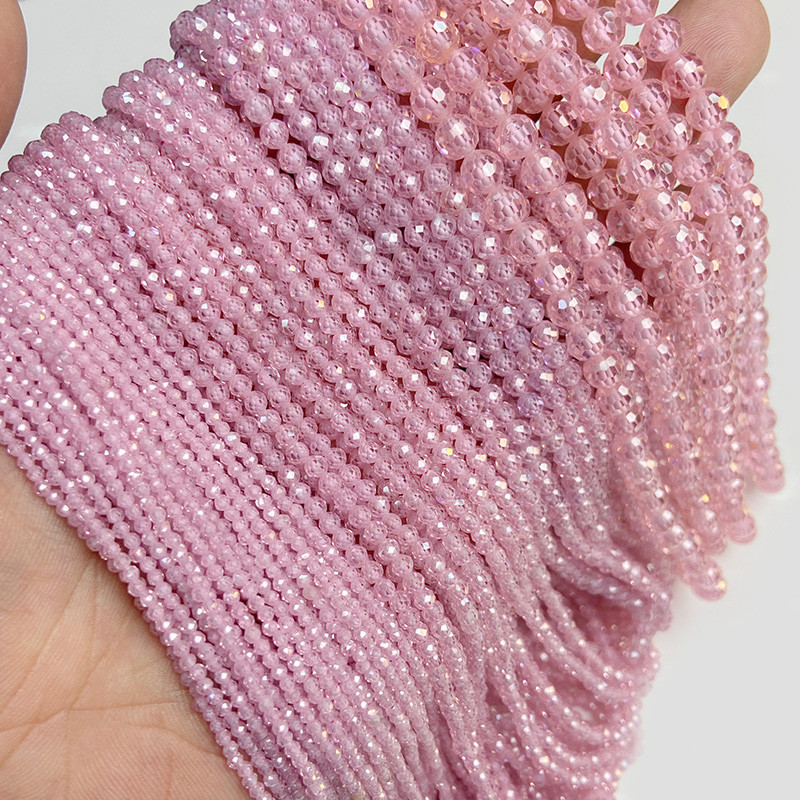 Mărgele de zircon trandafir roz fațetate naturale Distanțiere libere transparente Mărgele mici pentru realizarea de bijuterii Charm DIY lucrat manual 2 3 4 mm