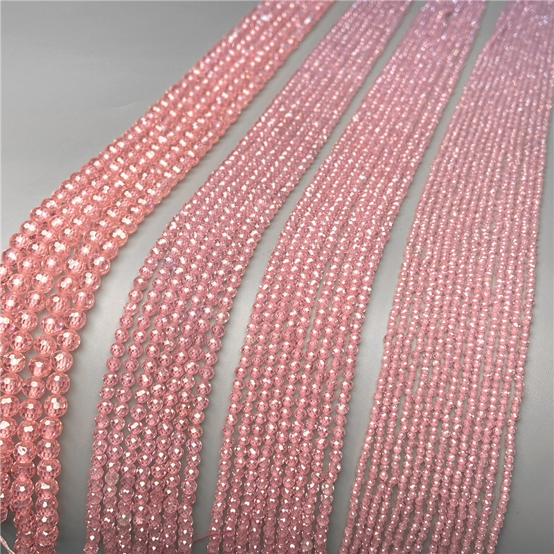 Mărgele de zircon trandafir roz fațetate naturale Distanțiere libere transparente Mărgele mici pentru realizarea de bijuterii Charm DIY lucrat manual 2 3 4 mm