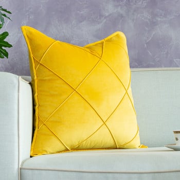 Velvet Nordic Sofa Pillows Luxury Satin Μαξιλάρι για Σαλόνι Διακοσμητικό Αυτοκινήτου 45x45 30x50 Κίτρινο Μπλε