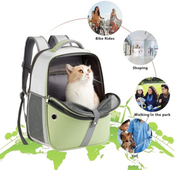 Τσάντα μεταφοράς κατοικίδιων Εξωτερική φορητή, πτυσσόμενη, αναπνεύσιμη τσάντα πλάτης ταξιδιού για σκύλους γάτας Σακίδιο πλάτης κατοικίδιων ζώων Oxford FabricMesh Travel Collapsible