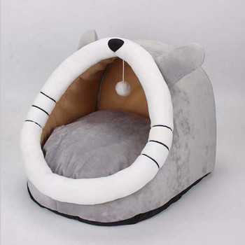 Сгъваемо котешко легло Самозатоплящо се за вътрешна котешка къща за кучета Four Seasons Универсална затворена котешка тоалетна Топли през зимата Развъдник за домашни любимци DDJ