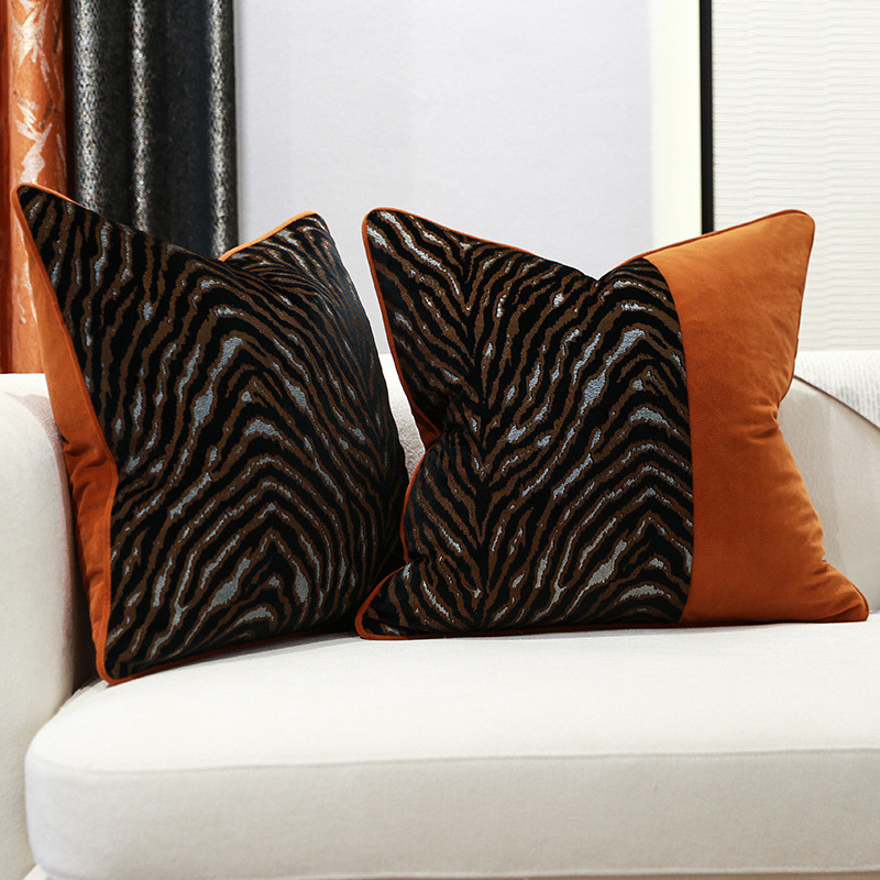 Desinger luxus párnahuzat Sofa Splicing Geometry bársony párnahuzat otthonra és ágyra, 1db huzat fehér fekete arany dekorral